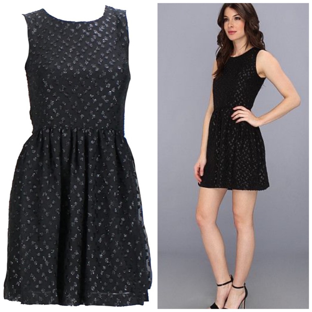 French Connection Black Polka Sparks Mini Dress 6